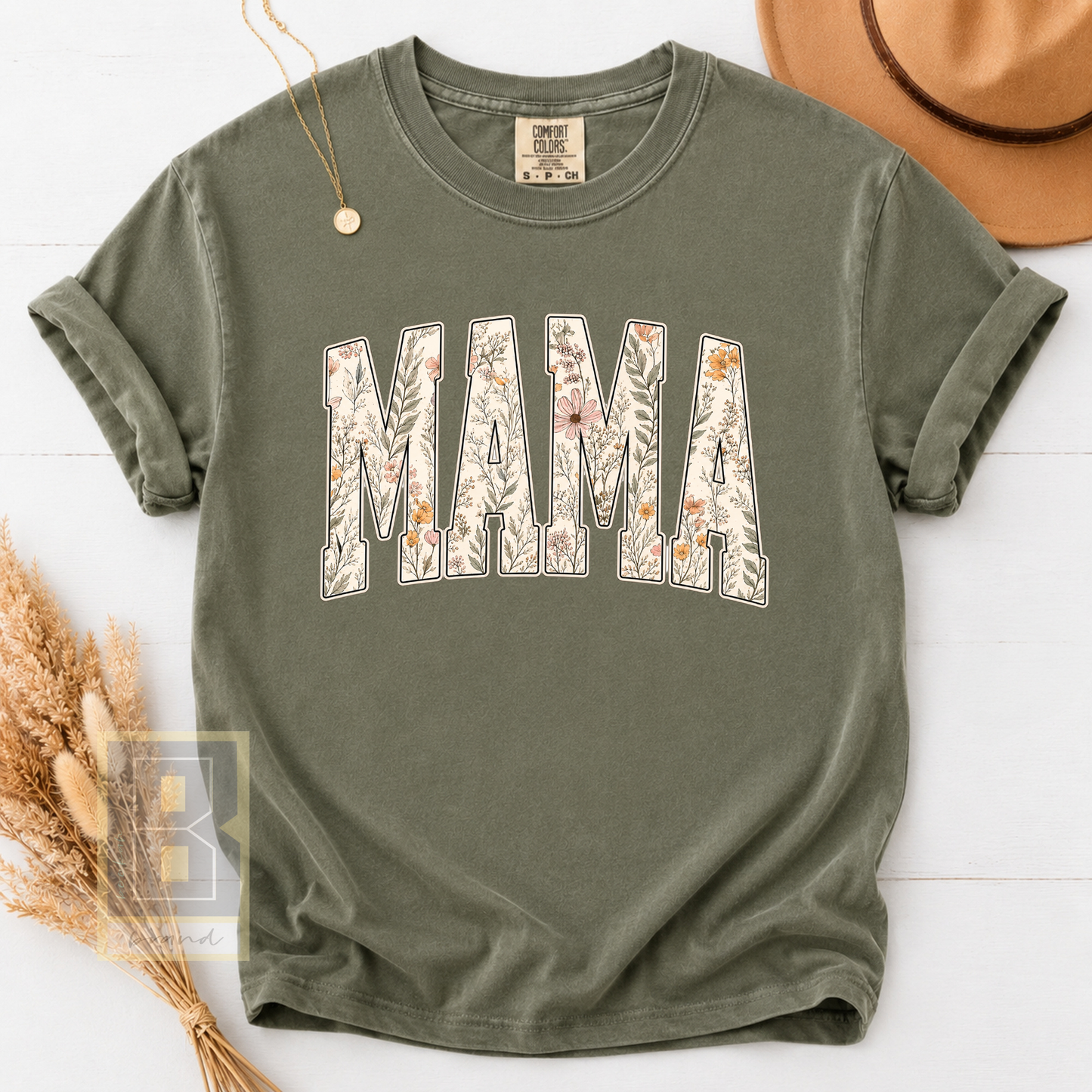 Wildflower Mama Shirt, Floral Comfort Colors® Tee, Oversized Mom T-Shirt