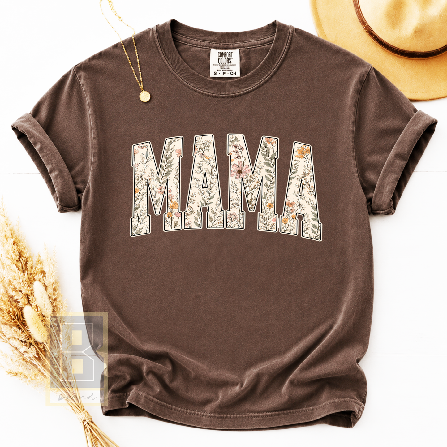 Wildflower Mama Shirt, Floral Comfort Colors® Tee, Oversized Mom T-Shirt
