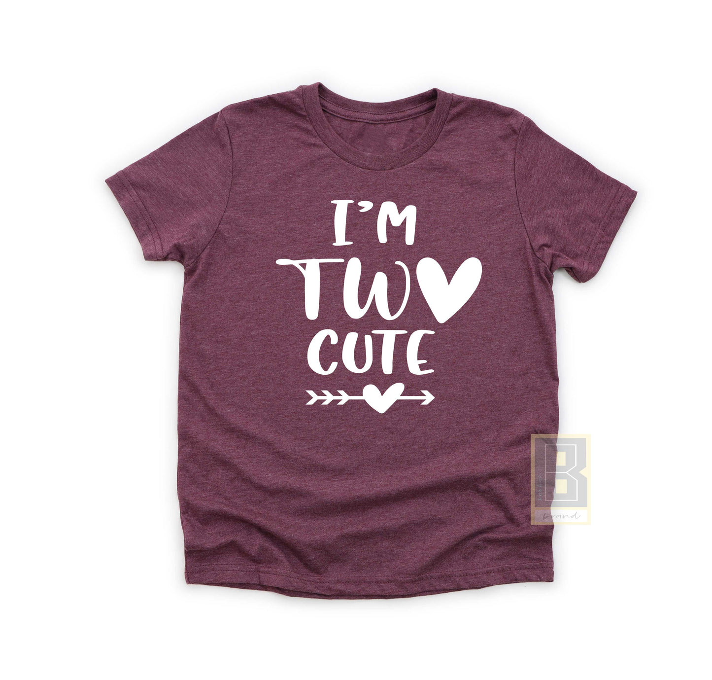 2nd birthday shirt heart burgundy