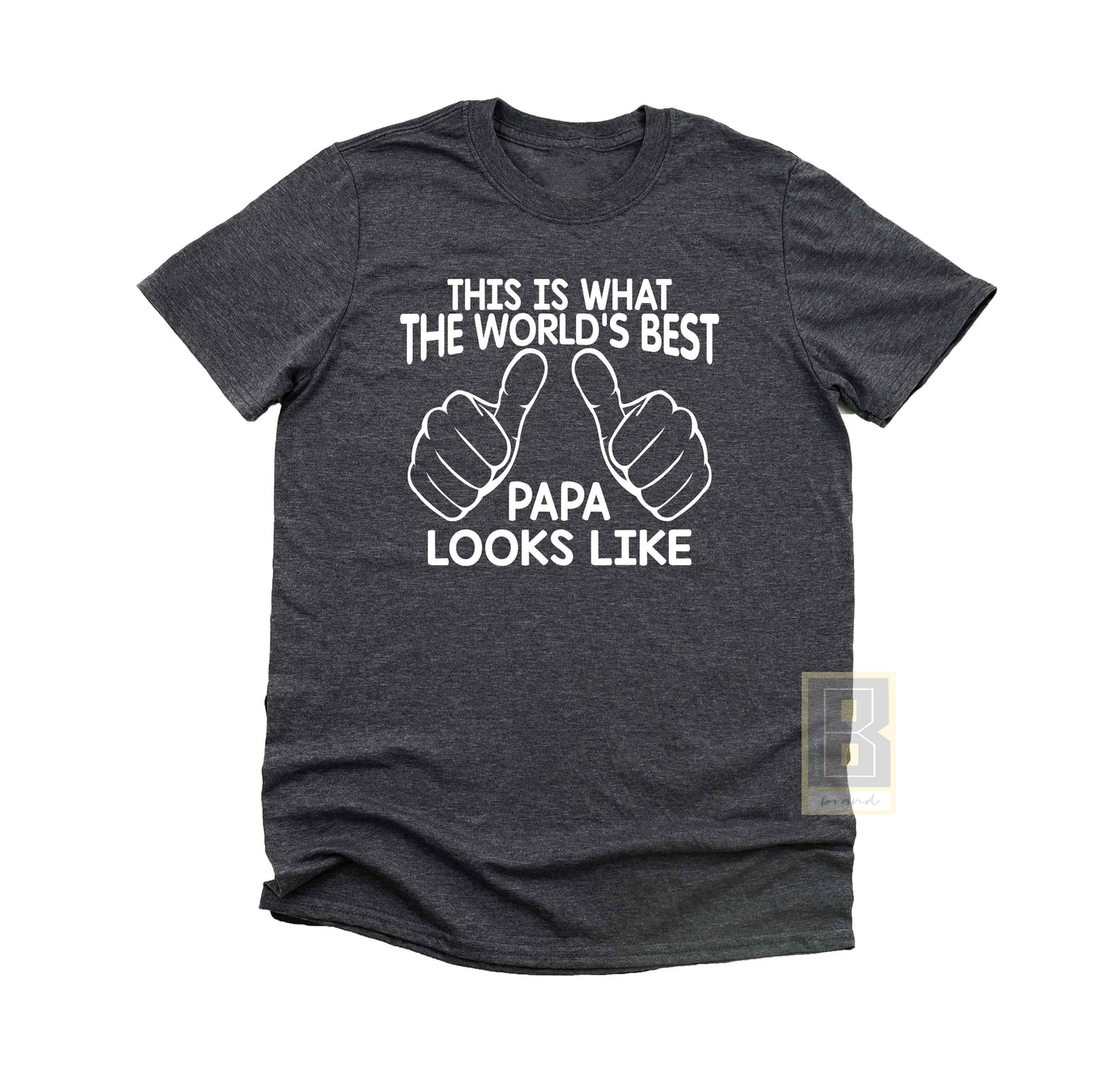 Papa Gift - Worlds Best Papa Shirt Grey