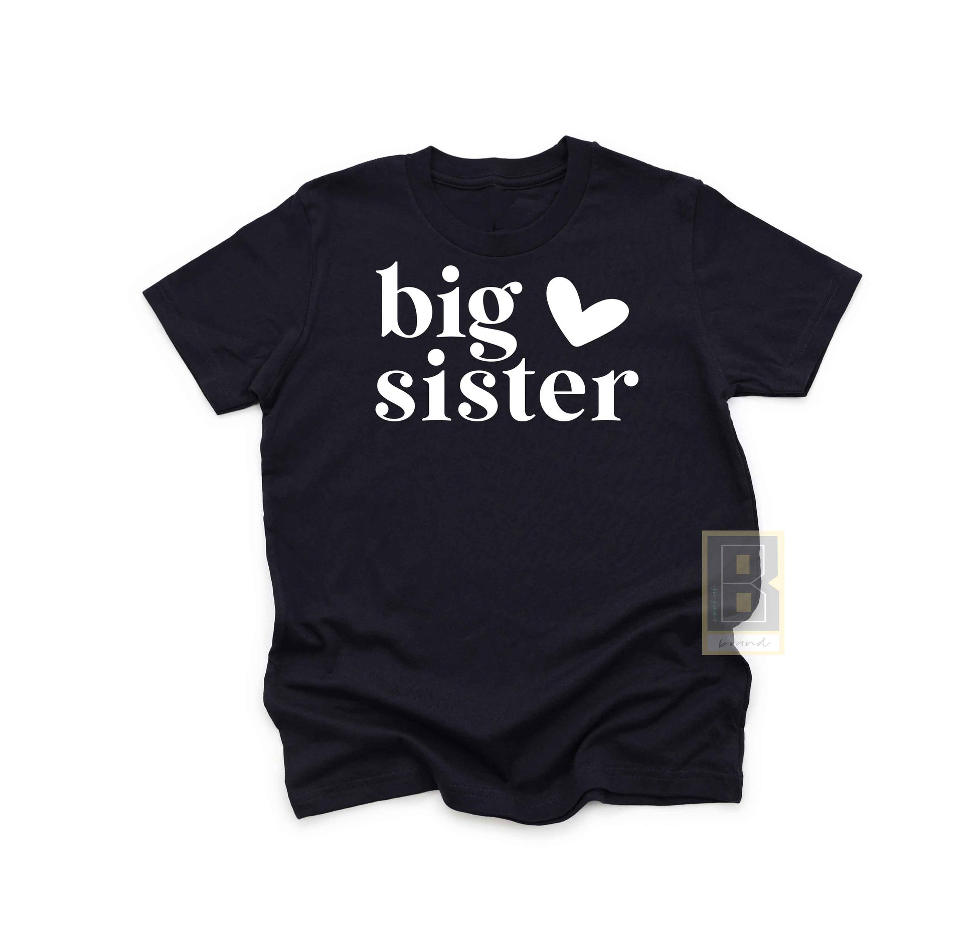 big sister toddler tee black