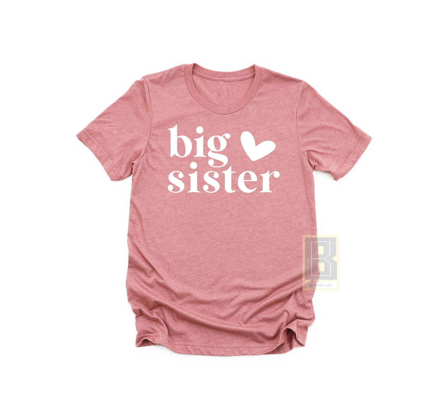 big sister toddler tee mauve