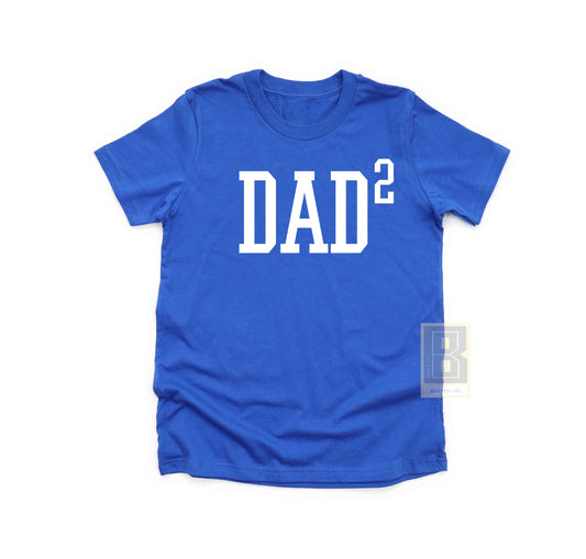 dad of 2 fathers day shirt blue