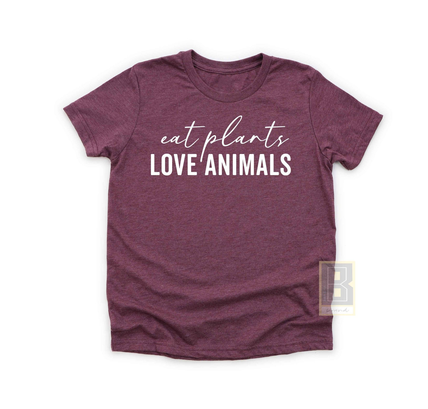 Eat Plants Love Animals Vegan T-Shirt - BookahShirts