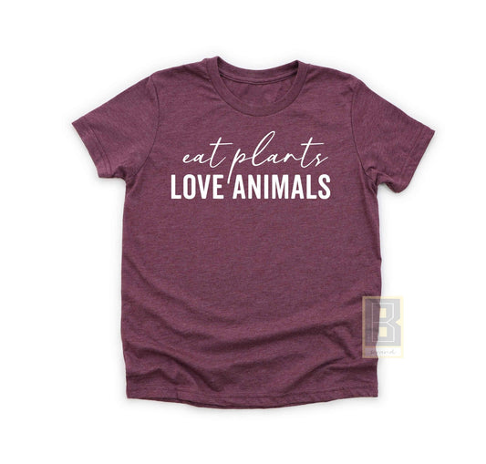 Eat Plants Love Animals Vegan T-Shirt - BookahShirts