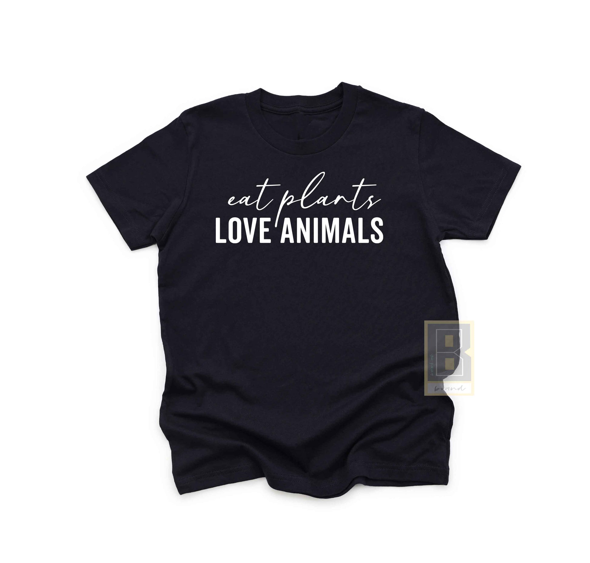 Eat Plants Love Animals Shirt Black