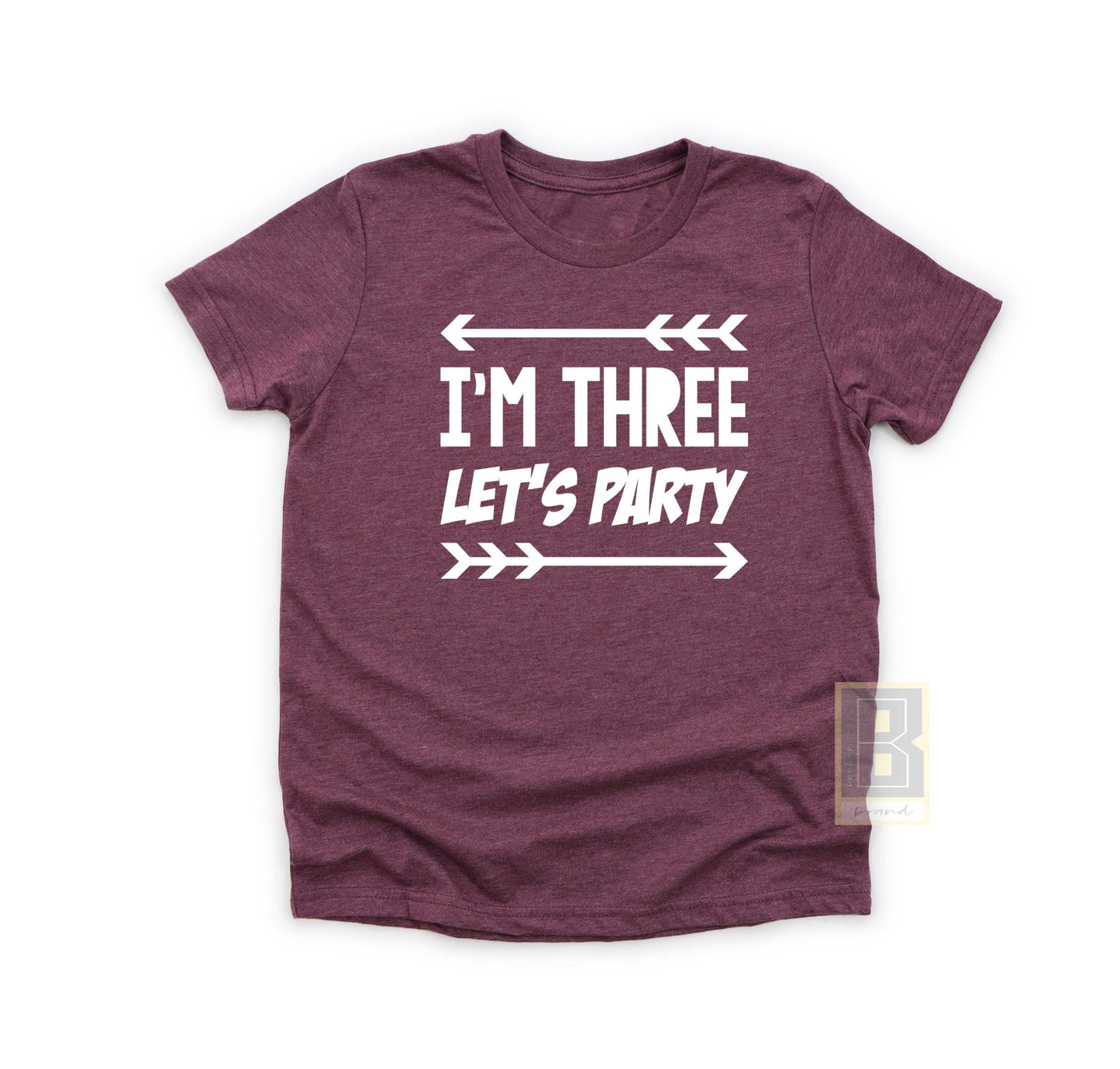 I'm Three Let's Party Birthday Shirt - BookahShirts