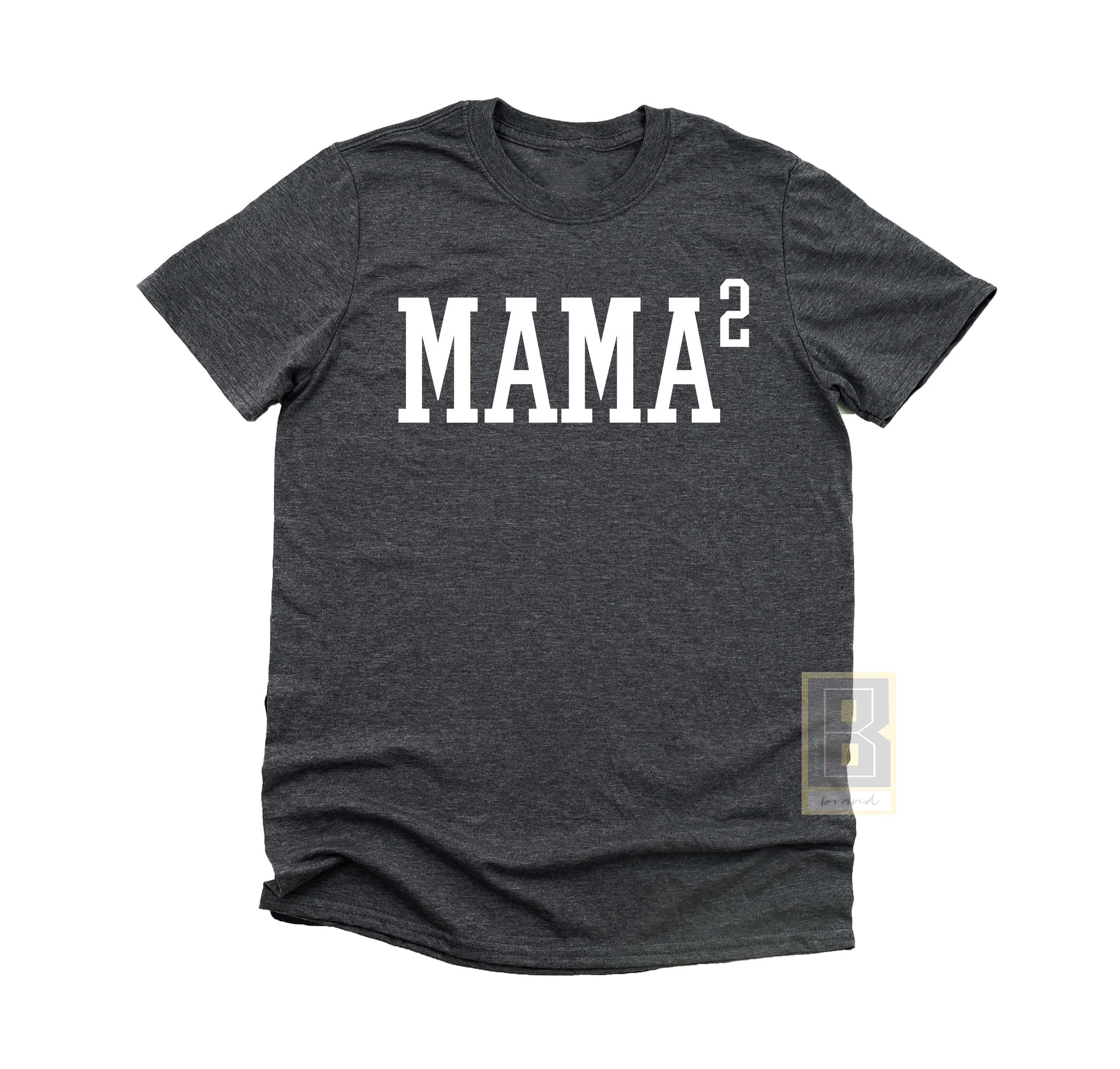 Mama of 2 mom t-shirt grey