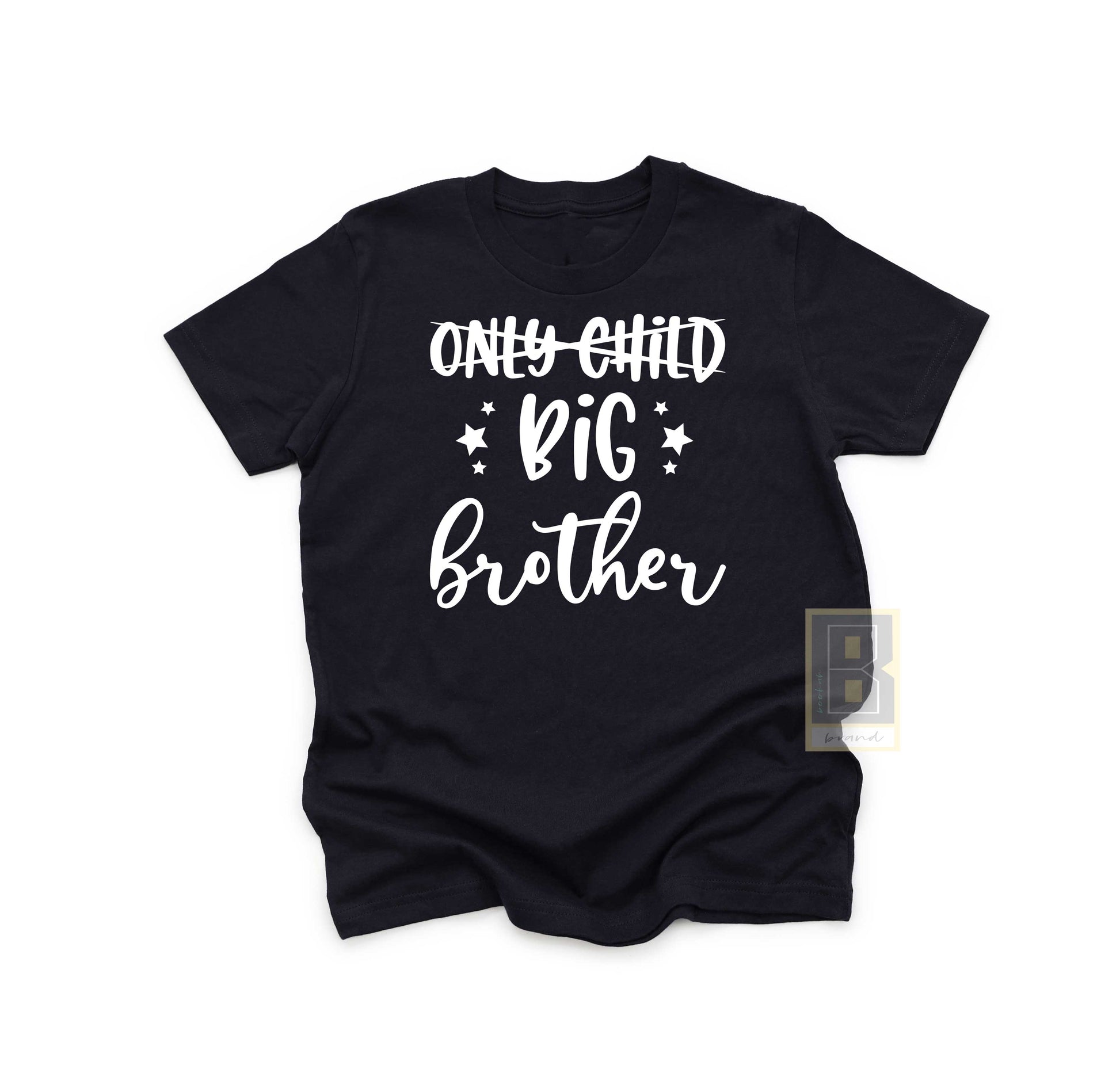 Only Child to Big Brother T-Shirt Black