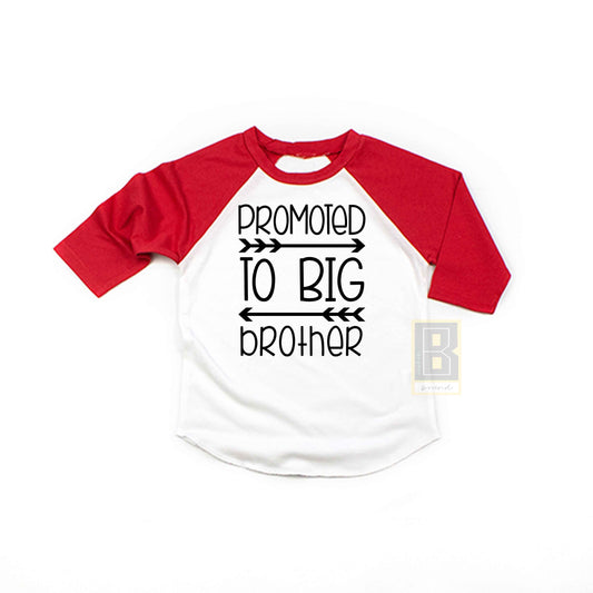 Promoted To Big Brother Raglan Baseball style shirt